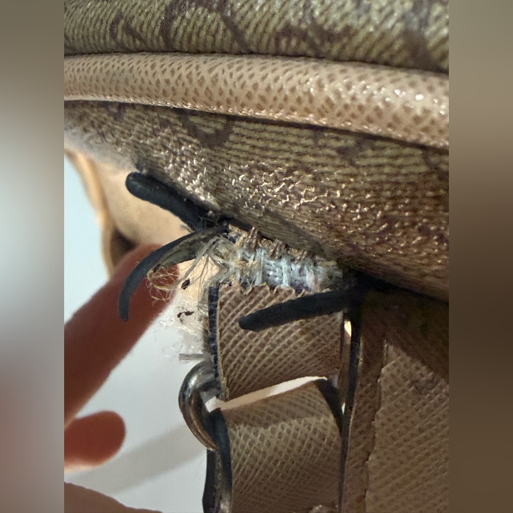 Guess Brown Tan Monogram Pattern Mini Backpack Pu… - image 6